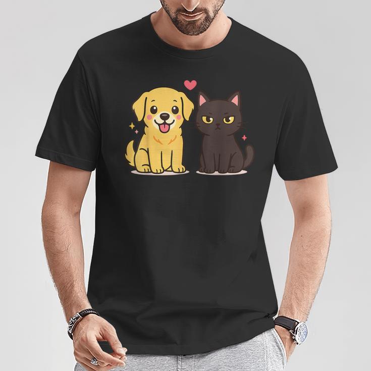 ゴールデンレトリバー ボーイフレンド 黒猫 Gf 面白い カップルギフト Tシャツ 面白い贈り物