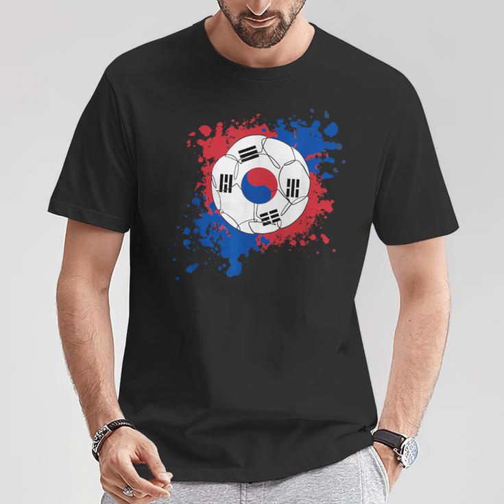 サッカーボール 韓国国旗付き Tシャツ 面白い贈り物