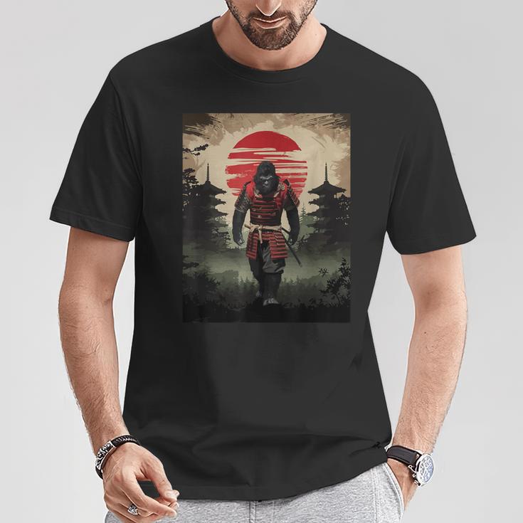 サムライ ビッグフット 日本のヴィンテージ 浮世絵 アート愛好家 Tシャツ 面白い贈り物