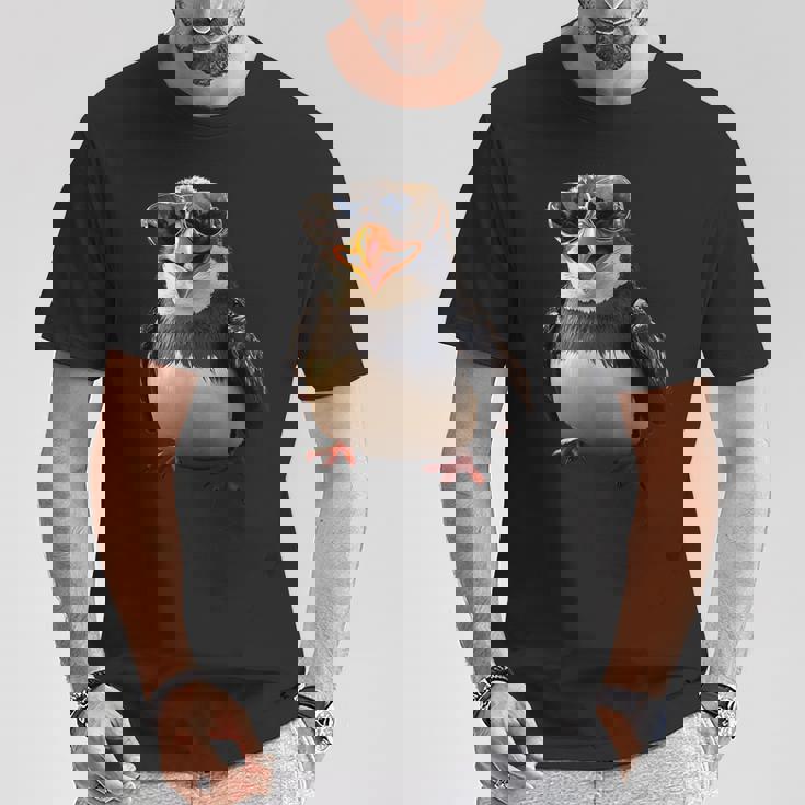 サングラスをかけたペンギン アニマル・フレンド ラブ・キュート・ペンギン Tシャツ 面白い贈り物