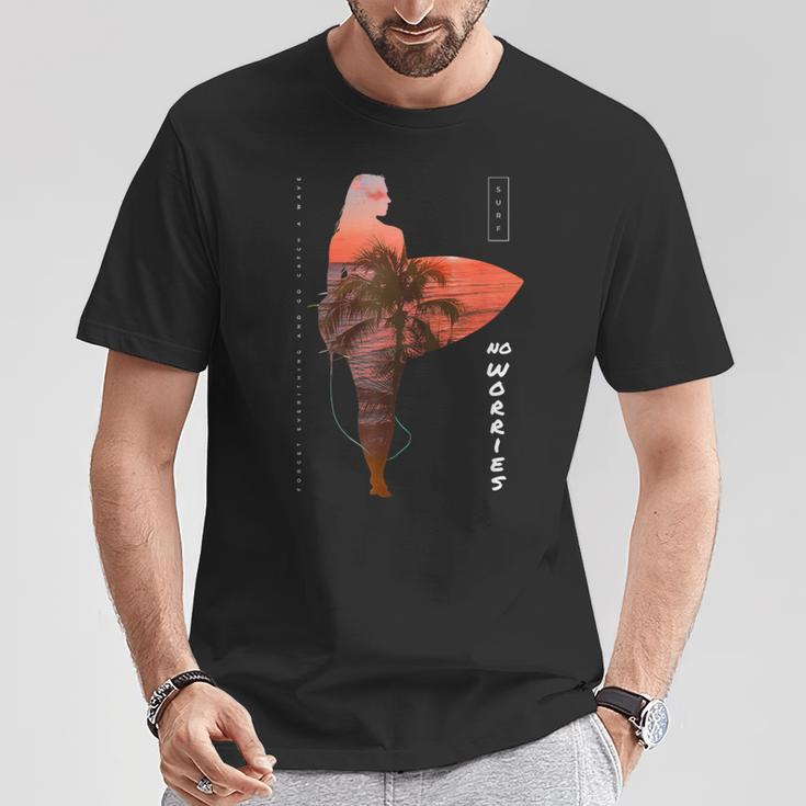 サーファーガール カリフォルニア サンセット ビーチ サーフガール Tシャツ 面白い贈り物