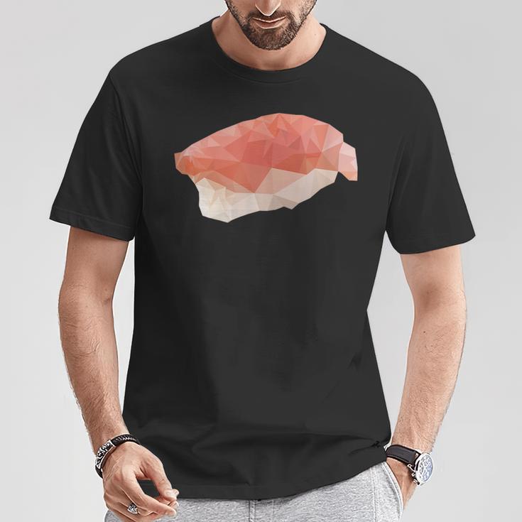 サーモン握り ローポリお寿司 鮭 レトロディザイン Tシャツ 面白い贈り物