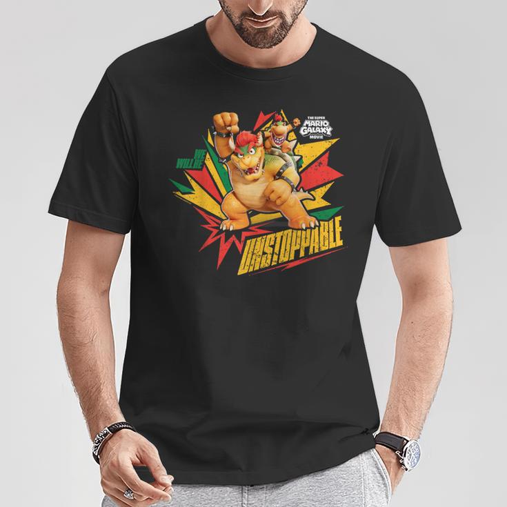 ザ・スーパーマリオギャラクシー・ムービー Bowser Unstoppable Tシャツ 面白い贈り物