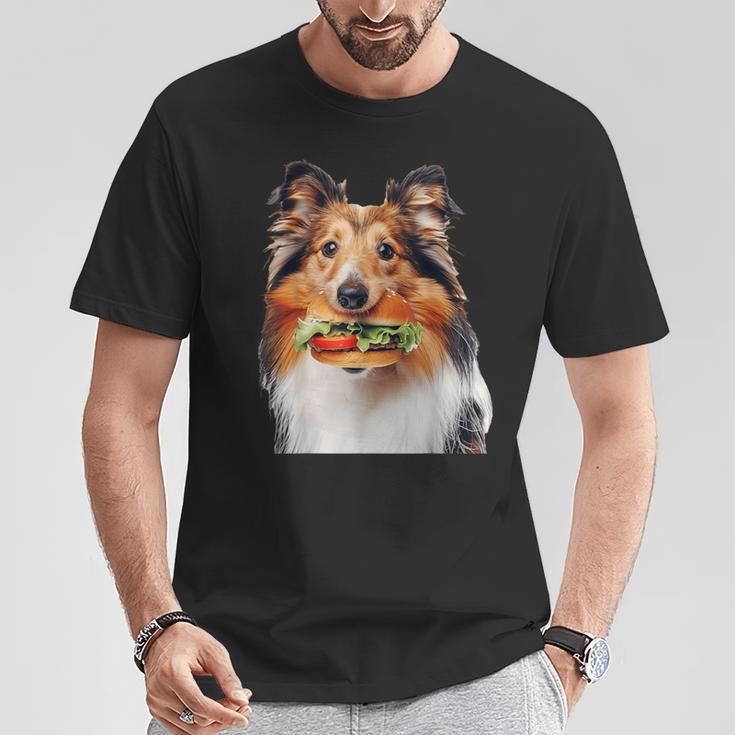 シェットランド・シープドッグ・バーガー Tシャツ 面白い贈り物