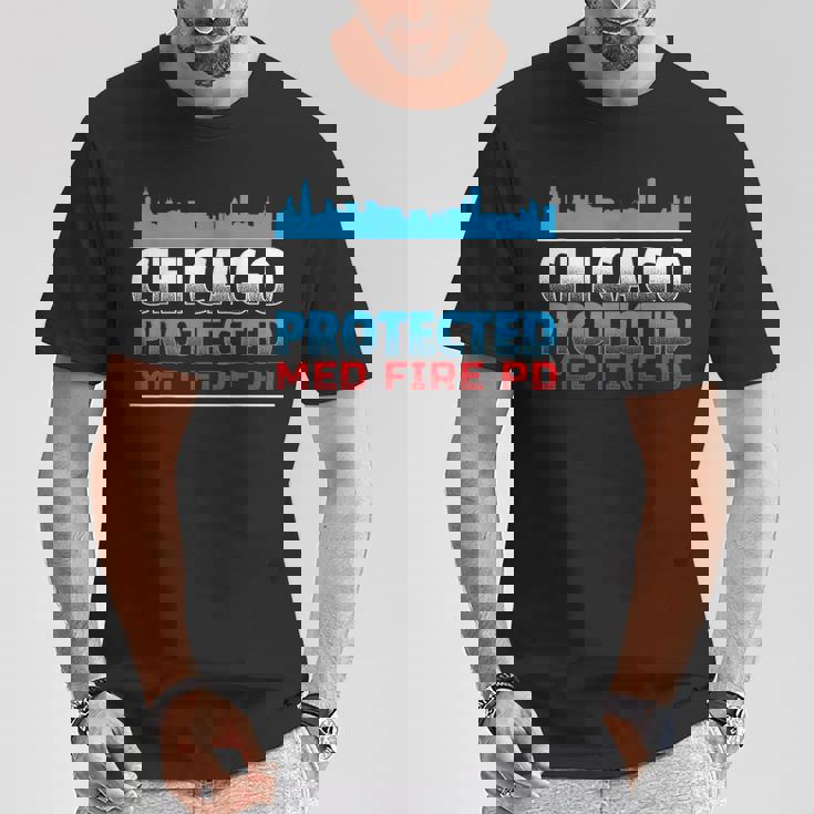 シカゴ・プロテクテッド Med Fire Pd シカゴファン向け Tシャツ 面白い贈り物