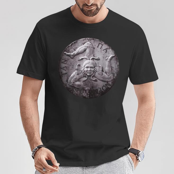 シチリア・トリナクリア イタリア シチリアプライドフラッグ トリナクリア Tシャツ 面白い贈り物
