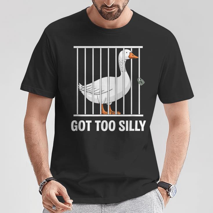 シリー・グースtシャツバカになりすぎた Tシャツ 面白い贈り物