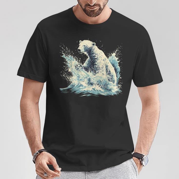 シロクマ 海洋哺乳類 アートワーク 海洋 シロクマモチーフ Tシャツ 面白い贈り物
