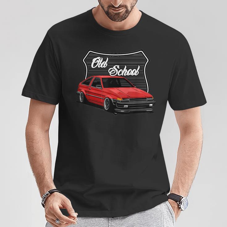 ジャパニーズクラシックチューナー、ドリフトカー、メンズオールドスクールホットロッド Tシャツ 面白い贈り物
