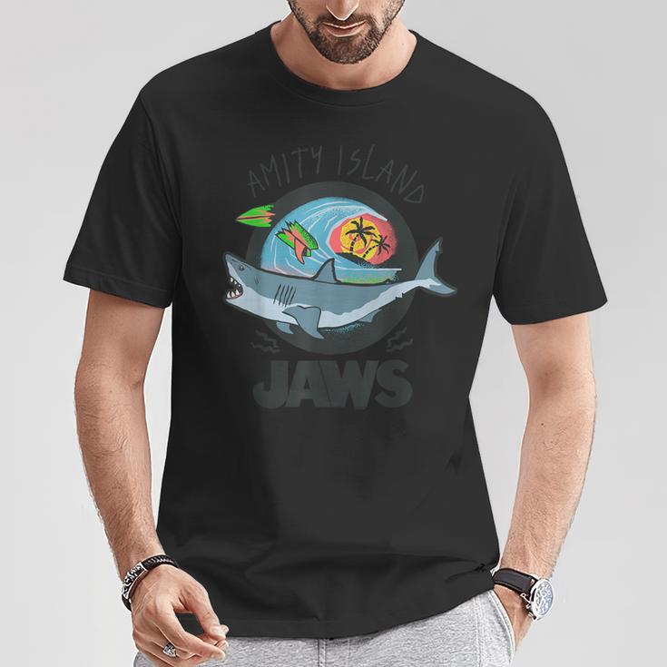 ジョーズ Amity Islandurfcene Tシャツ 面白い贈り物