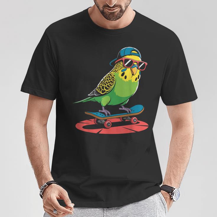 スケートボード セキセイインコ スケート セキセイインコ Tシャツ 面白い贈り物