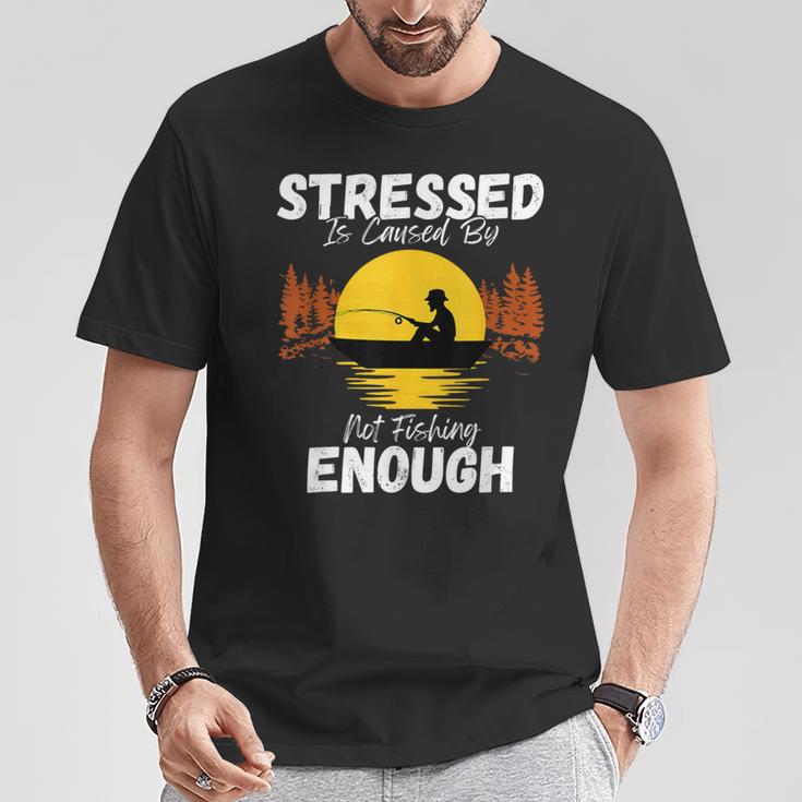 ストレスはファニーバスフライを十分に釣らないことが原因です Tシャツ 面白い贈り物