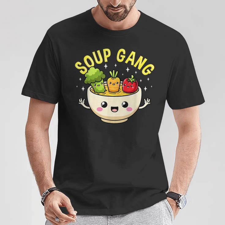 スープギャング かわいい 野菜 ボウル入り かわいい 料理 楽しい Tシャツ 面白い贈り物