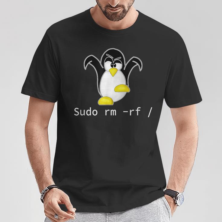 タックスlinuxペンギン須藤rm Rfコンピュータフリークハッカー Tシャツ 面白い贈り物