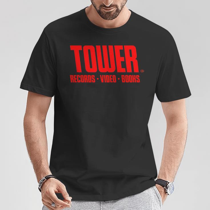 タワーレコード レトロ ヴィンテージ 音楽 ハリウッド Tシャツ 面白い贈り物