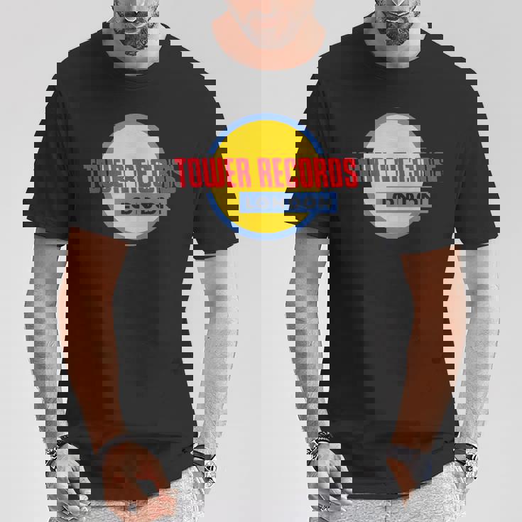 タワーレコード ロンドン 音楽 レトロ ヴィンテージ Tシャツ 面白い贈り物