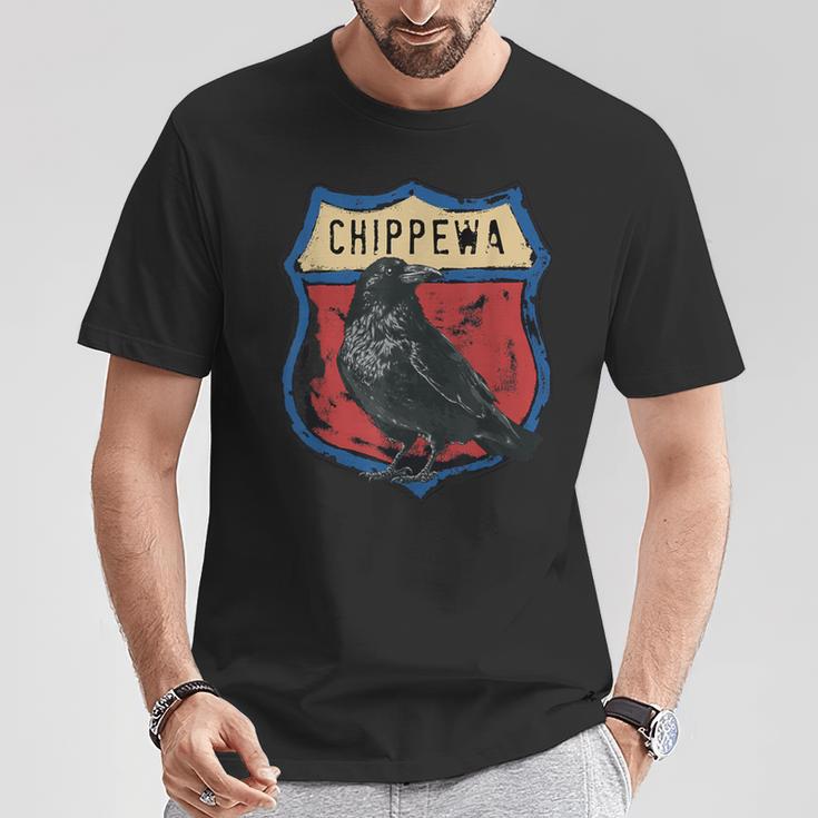 チペワ アメリカインディアン部族 レイヴン インターステート バッジ Tシャツ 面白い贈り物