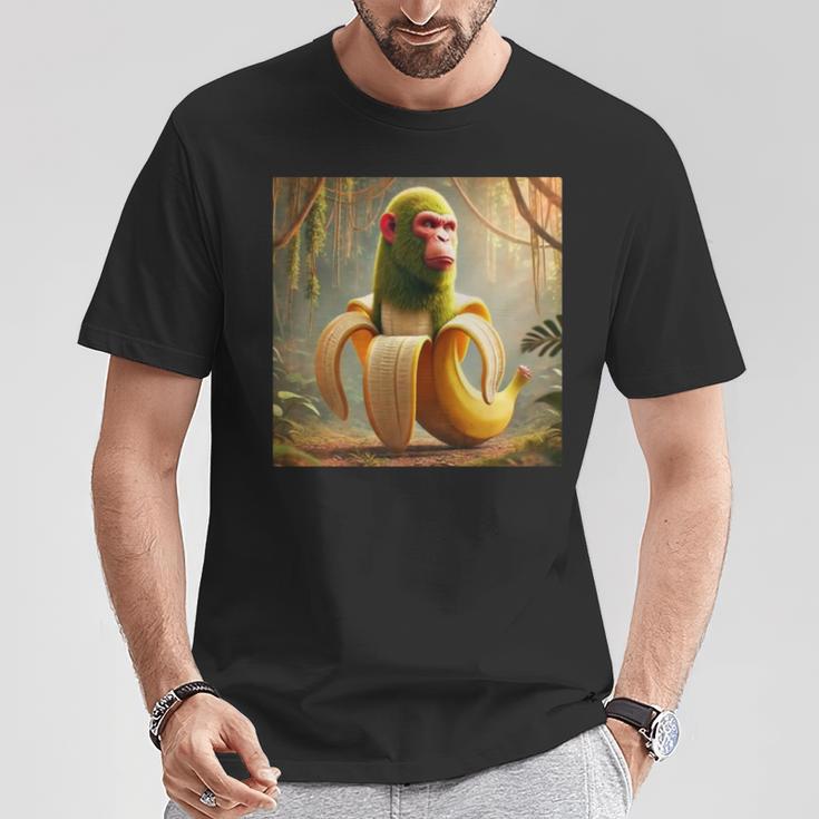 チンパンジーニ バナニーニ 長袖tシャツ Tシャツ 面白い贈り物
