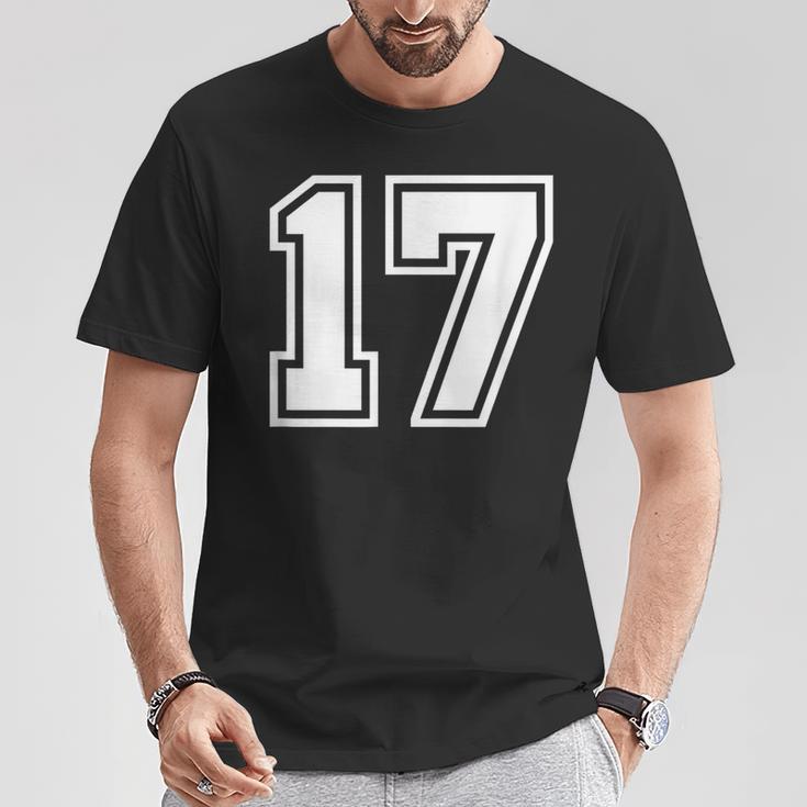 チームジャージーナンバー＃17スポーツギフト Tシャツ 面白い贈り物