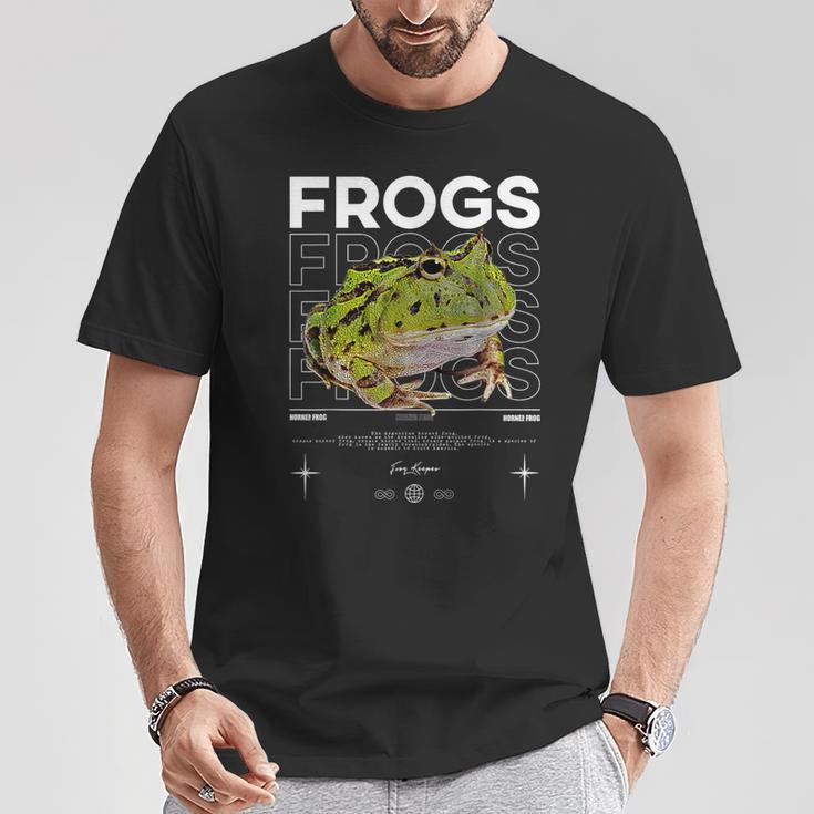 ツノガエル ストリートウェア カエル飼育員 Tシャツ 面白い贈り物