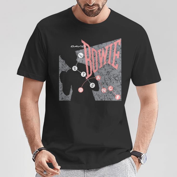 デヴィッド・ボウイ Let's Dance ピンクとグレー Tシャツ 面白い贈り物