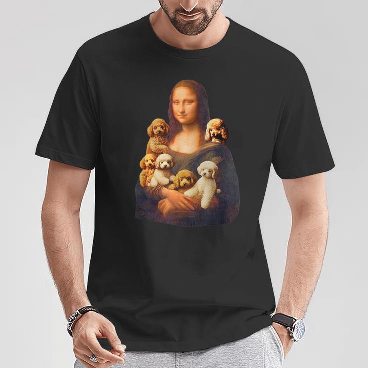 トイプードル モナリザ 面白いtシャツ 犬 かわいい メンズ 子供 おもしろ 服 グッズ ネタ わんこ イヌ Tシャツ 面白い贈り物