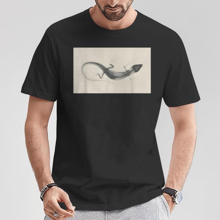 トカゲのレントゲン写真 Tシャツ 面白い贈り物