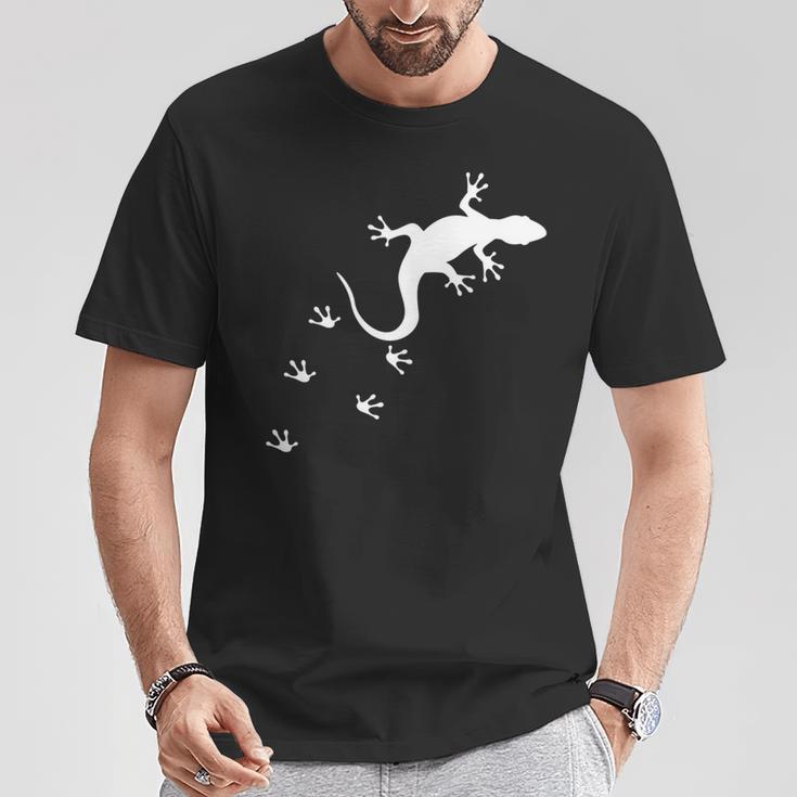 トカゲの跡 クライミング ヤモリ テラリウム 爬虫類 オーナー 長袖tシャツ Tシャツ 面白い贈り物