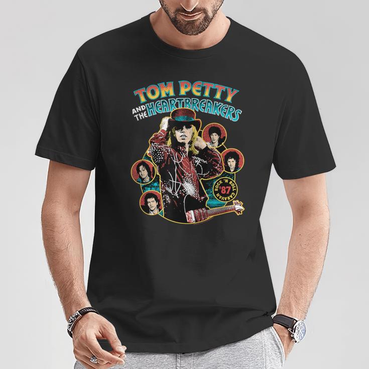 トム・ペティとハートブレイカーズ ロックンロール キャラバン トップハット Tシャツ 面白い贈り物