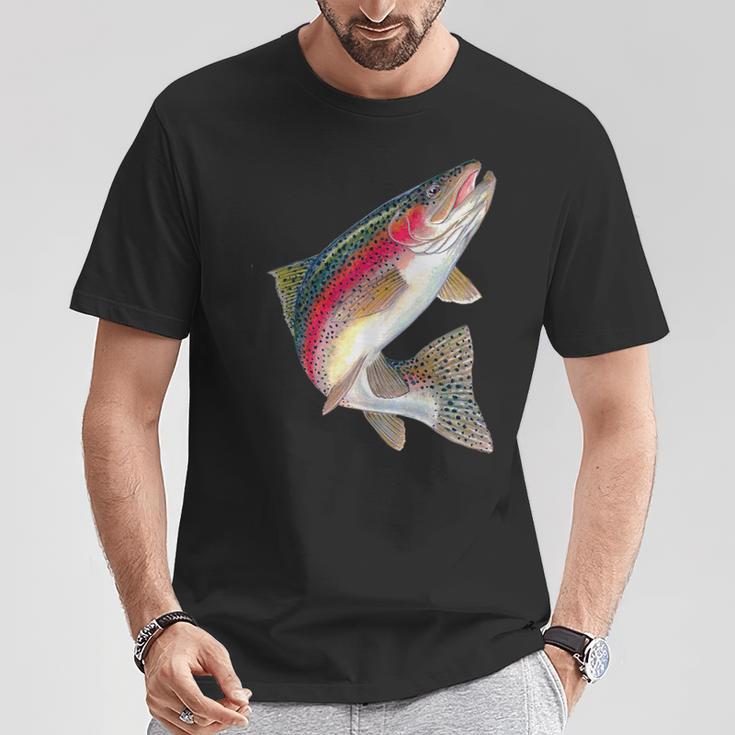トラウトフィッシングギフトセーター フィッシャーマン ニジマス Tシャツ 面白い贈り物