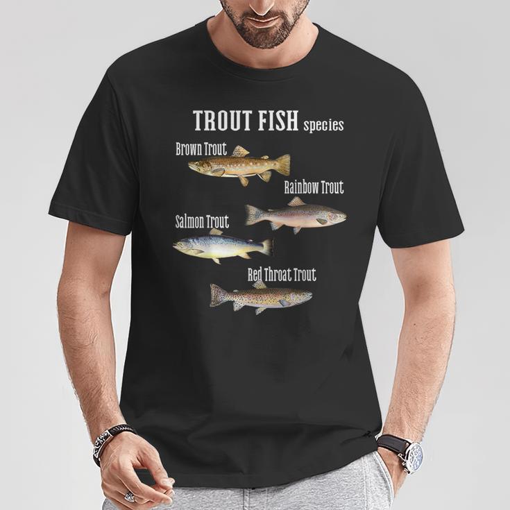 トラウト魚種釣り釣り服の種類 Tシャツ 面白い贈り物
