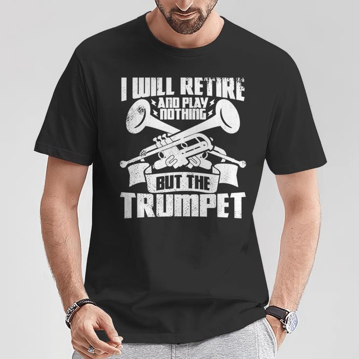 トランペットじいさん吹奏楽団マーチングバンド 長袖tシャツ Tシャツ 面白い贈り物