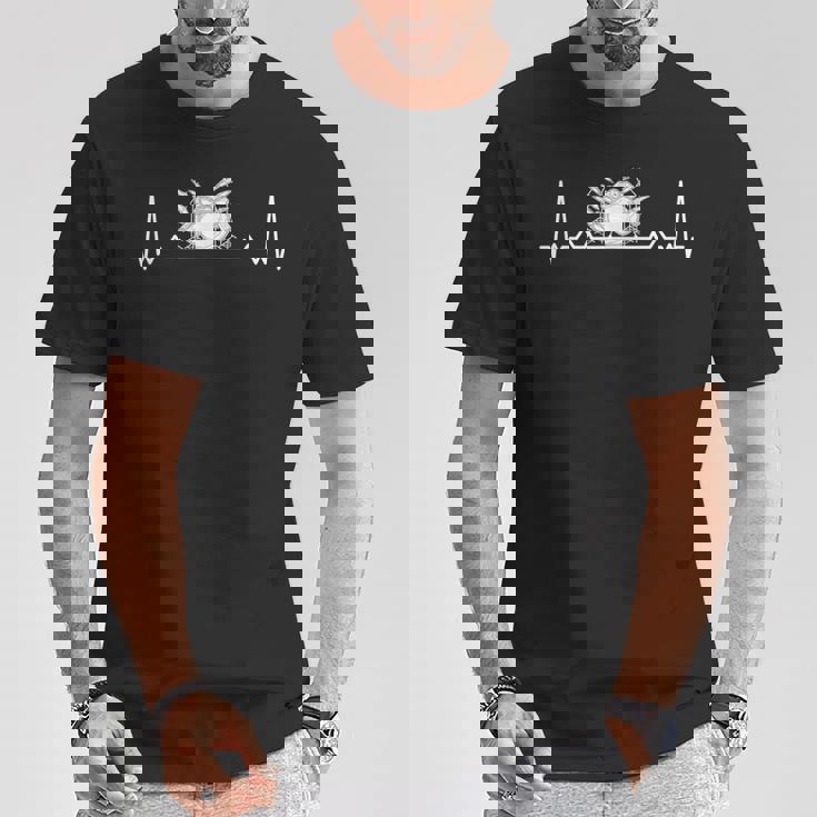 ドラムセット I ドラムセット ドラムスティック ドラムモチーフ Tシャツ 面白い贈り物