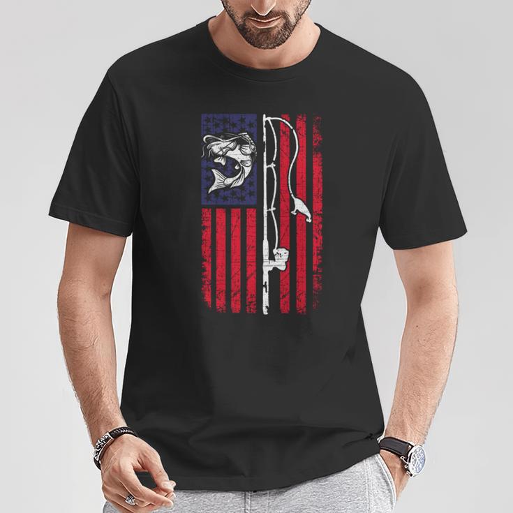 ナマズ アメリカ国旗 キャットフィッシング 漁師 釣り 長袖tシャツ Tシャツ 面白い贈り物