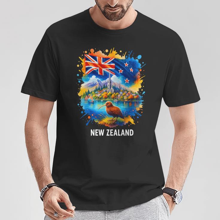 ニュージーランド国旗 旅行 お土産 ニュージーランド人 Nz キウイバード 長袖tシャツ Tシャツ 面白い贈り物