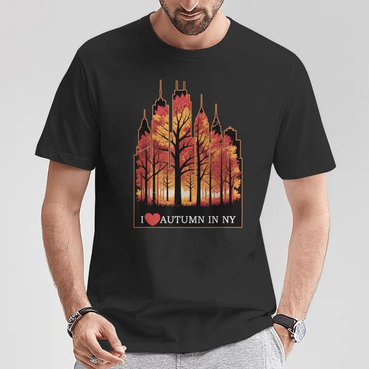ニューヨーク市の秋が大好き Tシャツ 面白い贈り物