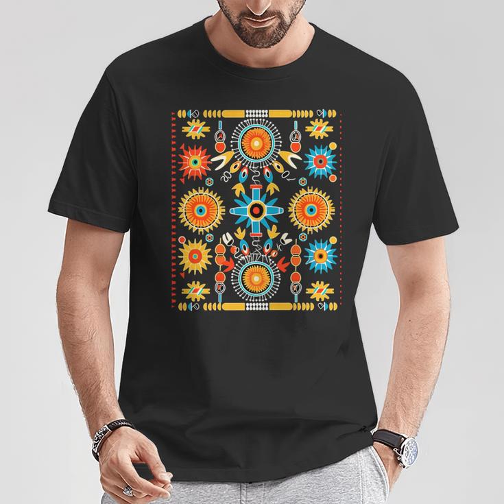 ネイティブアメリカン トライバルアート ナバホテキスタイルデザインスタイル 長袖tシャツ Tシャツ 面白い贈り物