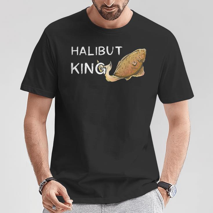 メンズ ハリバット 王様キャッチ おかしな釣り 漁師 ハリブット 魚 Tシャツ 面白い贈り物