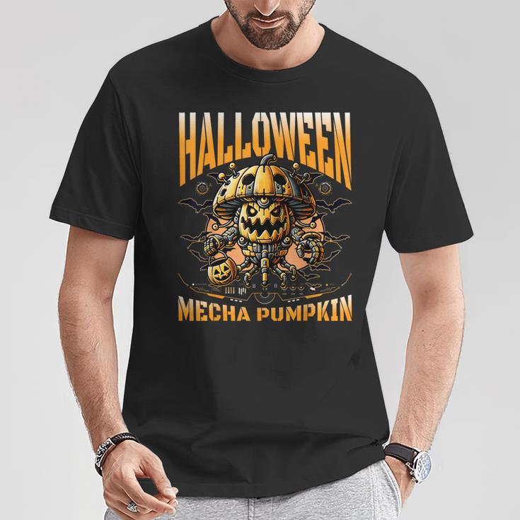 ハロウィンメカかぼちゃロボットsfホラー Tシャツ 面白い贈り物