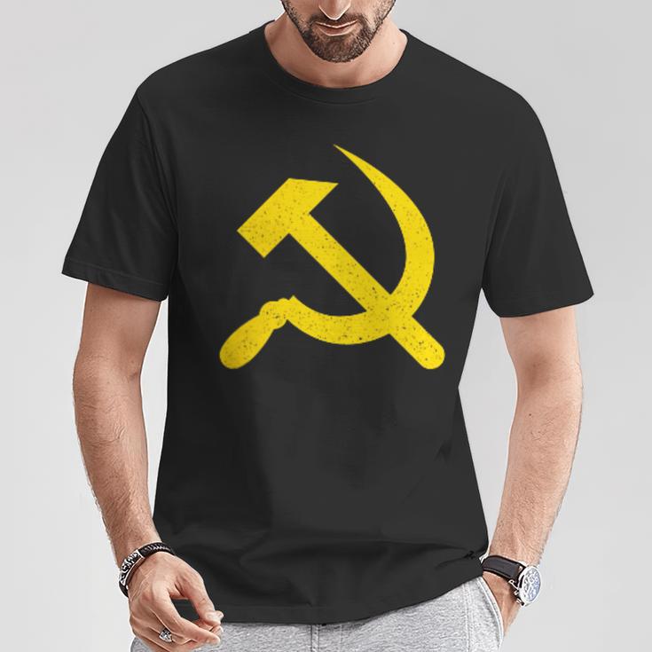 ハンマーと鎌のシンボル Cccp ソビエト連邦 Tシャツ 面白い贈り物