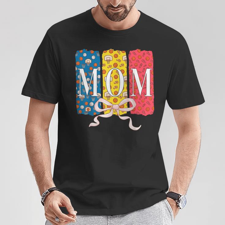 バスケットボールママコケットボウバスケットボールボール柄母の日 Tシャツ 面白い贈り物
