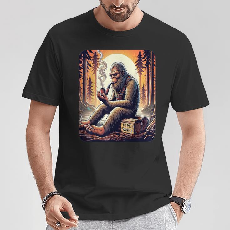パイプスモーキング ビッグフット パイプスクワッチ Tシャツ 面白い贈り物
