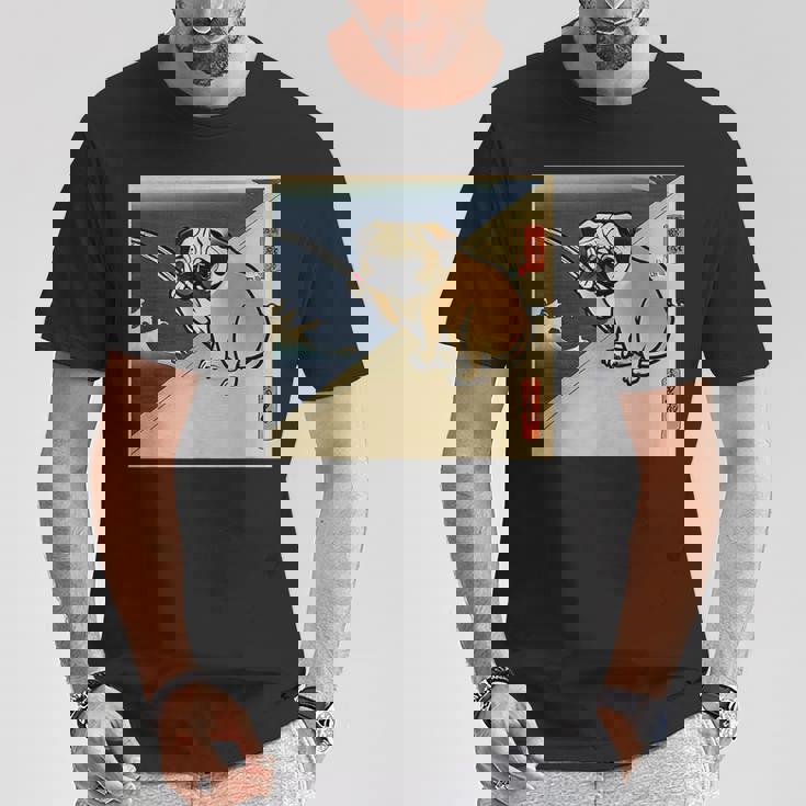 パグ 犬 面白いtシャツ イヌ 釣り メンズ おもしろ 面白い 服 おもしろグッズ 文字tシャツ ネタ 海釣り 川釣り Tシャツ 面白い贈り物