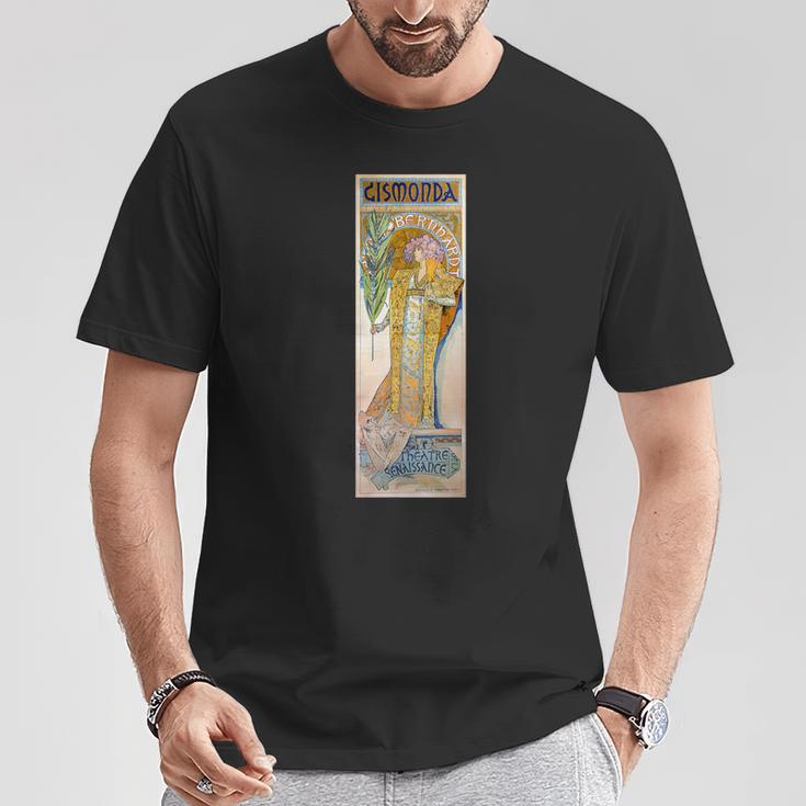 パリの女優 20世紀劇場アールヌーボー フランス Tシャツ 面白い贈り物