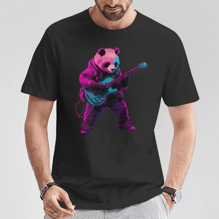 パンダプレイギター Tシャツ 面白い贈り物