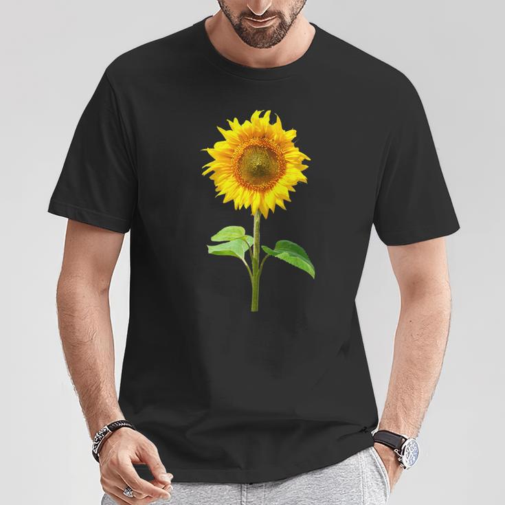ヒマワリ 夏 花 庭 自然 Tシャツ 面白い贈り物
