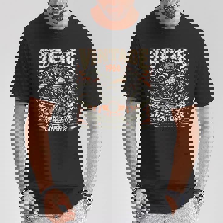 ビンテージ 1960 1960年生まれ 64歳の誕生日 バイクバイカー 長袖tシャツ Tシャツ 面白い贈り物