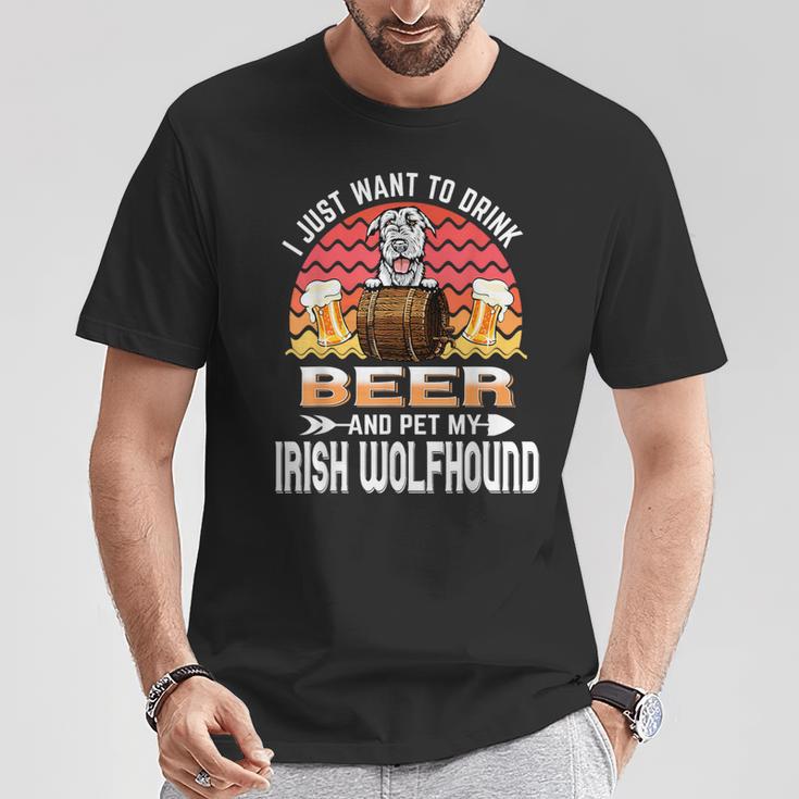 ビールを飲みたいだけです ペット アイリッシュ・ウルフハウンドの愛犬家 Tシャツ 面白い贈り物