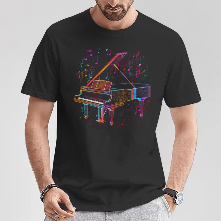 ピアノピアニストデザイン 長袖tシャツ Tシャツ 面白い贈り物