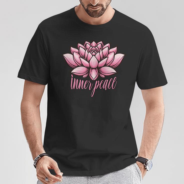 ピンクの蓮の花 曼荼羅 Tシャツ 面白い贈り物